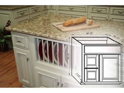 Arlington White V3021DL - Single Door / Double Drawer Left