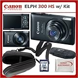 Canon Powershot 300 HS Digital ELPH Camera (Black) w/ SSE "Gift Package" In ....