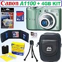 Canon PowerShot A1100IS 12.1 MP Digital Camera (Green) + 4GB Accessory Kit