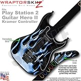 PS2 Guitar Hero II ( 2 ) Kramer Skin Metal Flames Blue by WraptorSkinz TM (GUITAR NOT INCLUDED)