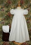 Christening Gown with Tucked Bodice and Picoetta Trim