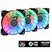 LEDdess RGB LED 120mm Case Fan Motherboard Control for PC Cases, CPU Coolers, Radiators System Support ASUS Aura (3pcs RGB Fans, B Series)