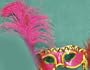 Bourbon Street Venetian, Masquerade, Mardi Gras Mask W/Stick Style C