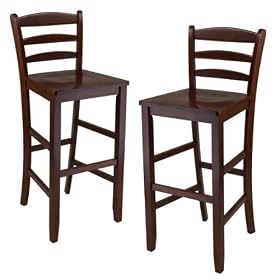 Winsome 29-Inch Bar Ladder Back Stool, Set of 2 by Winsome