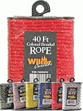 40ft Colored Braided Rope on Winder with Cutter (1/8-inch) (1-pc Random Color)