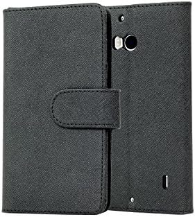 SOJITEK Nokia Lumia Icon 929 930 Black Color Leather Wallet Case with Stand Card & Money Pockets, ID Window Slots Pouches / Magnetic Flap