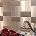 Aspect Peel and Stick Backsplash 3inx6in Brushed Champagne Short Grain Metal Tile for Kitchen and Bathrooms