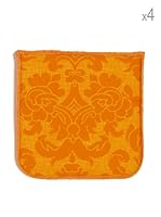 Officine Tessili Set de 4 Cojines Bordados Compact (Naranja)
