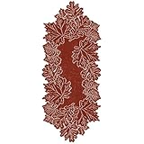 Heritage Lace Leaf 14-Inch by 36-Inch Runner, Dark Paprika