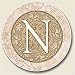 Kitchen & Housewares : AutoCoaster ~ Monogram initial N ~ Tile Drink Coaster for car cupholder - code 581