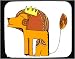 All Products : Decorated Mouse Pad with lion, king, sitting, orange, crown