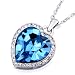 Pugster Fancy Large Blue Swarovski Crystal Heart Of The Ocean Pendant Necklace Elegant Trendy Fashion Jewelry
