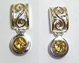 Sterling Silver and 22K Gold Vermeil Post Earring with Golden Citrine (November Birthstone)From 
