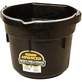 Miller Manufacturing Rubber Flat Back Bucket for Horses, 12-Quart