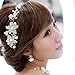 NYKKOLA Boutique Wedding Silver-tone Flower Pearl Bead Hair Comb Hair Pins Bridal Accessories