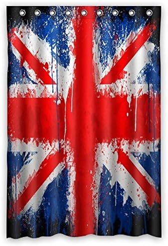 Custom Polyester Fabric Window Curtain 50"X84"(One Piece) Oil Painting United Kingdom Union Jack Flag British Flag Design