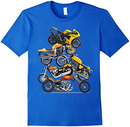 Men's Funny Motorcycle Racing T-Shirt Moto Sportbike Pile Up Gears Medium Royal Blue