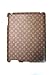 Brown Coated Canvas Monogram iPad 2 Protective Back Case Cover with Gold Stamp