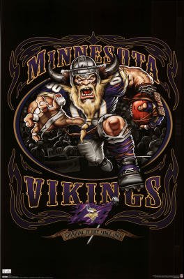 (22x34) Minnesota Vikings (Mascot, Grinding It Out Since 1961) Sports Poster Print
