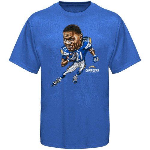 Reebok San Diego Chargers #21 LaDainian Tomlinson Light Blue NFL Caricature T-shirt (XX-Large)