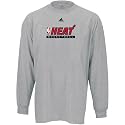 adidas Miami Heat Grey True Court Long Sleeve T-shirt
