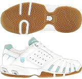 K-Swiss Women's Forecourt Tennis Shoe (White/Blue)
