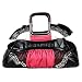 Schandra Faux Leather Pattern Bag with Top Handle and Silvertone Stud Detail