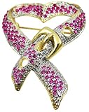 Pin Belt Ribbon Rhinestone Brooch Breast Cancer