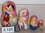 Pinocchio Russian Nesting Nested Stacking Doll 5 Pc / 4 in #4.105