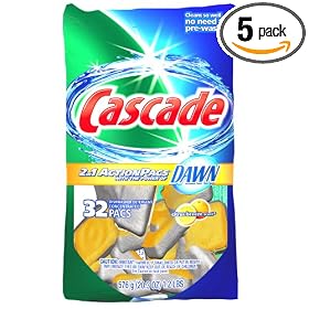 Cascade 2-in-1 Action Pacs Dishwasher Detergent, Citrus Breeze Scent, 32-count Bags (Pack of 5) Cascade 2-in-1 Action Pacs Dishwasher Detergent, Citrus Breeze Scent, 32-count Bags (Pack of 5)