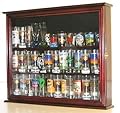Souvenir / State / Hard Rock Shot Glass and Tall Shooter Display Case Holder Cabinet, glass door, Mahogany Finish (SC04-MA)