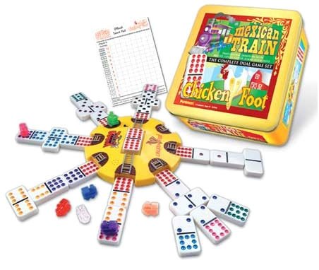 Childrens Toyshop  Toys : Mexican Train and Chickenfoot Dominoes - The Complete Dual Game Set in a Tin