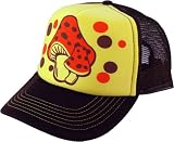 Mushrooms Yellow and Black Trucker Cap
