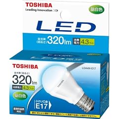 TOSHIBA E-CORE(イー・コア) LED電球(密閉器具対応・フィンレス構造・E17口金・ミニクリプトン電球形・小形電球25W相当・320ルーメン・昼白色) LDA4N-E17