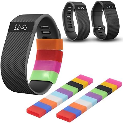 20Pcs Protective Silicone Fastener Rings Holder for Fitbit Flex/Fitbit Alta/Garmin Vivofit/Samsung Gear fit Wristband/Fitbit Charge Wristband, Mixed-Color