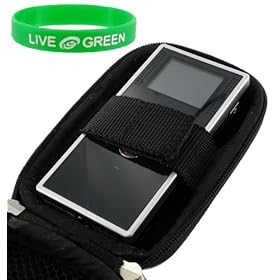 Nylon Hard Shell Carrying Case (Green) for Flip MinoHD Camcorder Tribal Inkblot