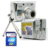 SVP DC-836-Silver 8MP 3x Optical Zoom 2.4 LCD Digital Camera (Free-1GB High Speed SD Card, a Sturdy Tripod)