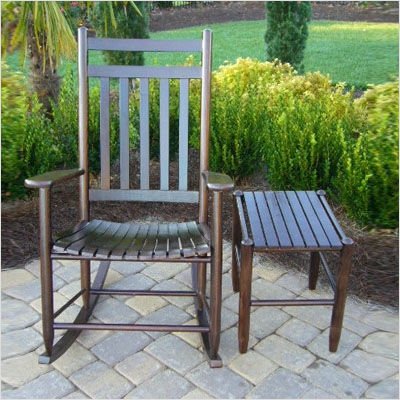 Adult Rocking Chair and Optional Side Table in Walnut