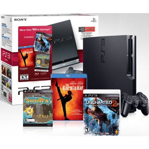 PlayStation 3 160 GB Black Friday Bundle w/ Uncharted 2,Karate Kid Blu-Ray