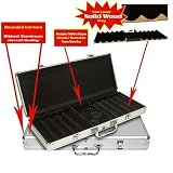 Aluminum Poker chip case - Holds 500 chips, 2 decks of cards and dice