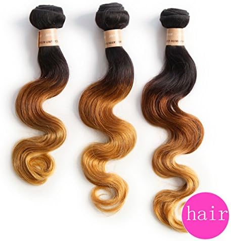 Tomorrow Lover One Bundle 1.8oz 10-30inch Three Tone Human Hair 1b/33/27 Ombre Brazilian Virgin Hair,ombre Human Hair Bundles Blonde Color Ombre Hair Extensions Weaving (10 Inch)