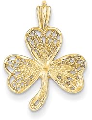 14k Yellow Gold Filigree Shamrock Charm