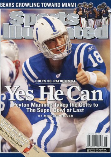 Peyton Manning Unsigned Sports Illustrated January 29, 2009 Football Cover Magazine