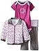 Yoga Sprout baby girls Cotton Hoodie, Bodysuit Or Tee Top, and Pant Layette Set, Girl Lotus, 12-18 Months US