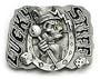 LUCKY STIFF SKULL Belt Buckle Rogue Biker Tattoo 8 Ball