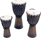 Toca Synergy Hand-Carved Rope Djembe, Black 16X8 Inches
