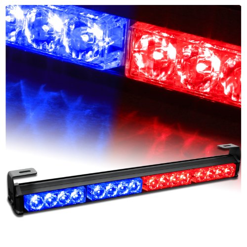 18" Emergency Warning Traffic Advisor Vehicle Strobe Light Bar - Red & Blue On Sale