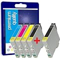 5 Nouvelle Version Premium Qualit� 100% Compatible cartouches d'encre pour Epson Stylus D78 D92 D120 DX4000 DX4050 DX4400 DX4450 DX5000 DX5050 DX6000 DX6050 DX7000F DX7400 DX7450 DX8400 DX8450 DX9400F S20 S21 SX100 SX105 SX115 SX110 SX200 SX205 SX210 SX215 SX218 SX400 SX405 SX410 SX415 SX510W SX515W SX600FW SX610FW Office B40W BX300F BX600FW Compatibles avec TO711 TO712 TO713 TO714 TO715 T0711 T0712 T0713 T0714 T0715 TO891 TO892 TO893 TO894 TO896 (2noir+1cyan+1magenta+1jaune)
