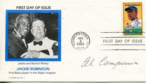 Al Campanis Autographed/Hand Signed Jackie Robinson & Branch Rickey First Day Cover