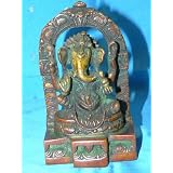 Ganesha Friend-hindu God Ganesha Indian Brass Statue on Throne 5 Inch Free Shipping